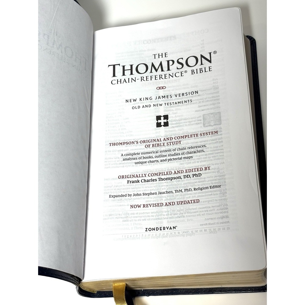 Thompson Chain-Reference Bible NKJV Leathersoft Blue Zondervan Hardcover Indexed - Picture 2 of 9
